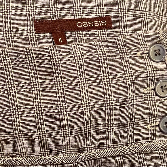 Cassis linen plaid skirt size 4 - Picture 6 of 8